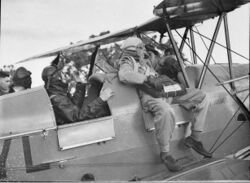 Ben Turner making a parachute jump 1938.jpg