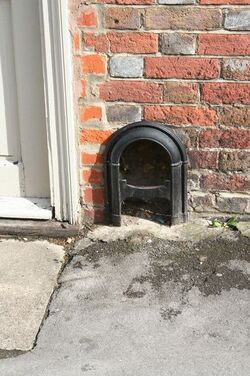 Door scraper on Church Lane, Wallingford, Oxfordshire.jpg