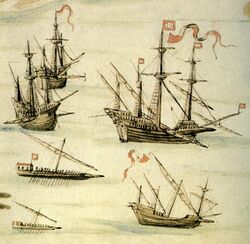 Galleon, Carracks, Galley and Galeota- Routemap of the Red Sea-1540 by D. João de Castro.jpg