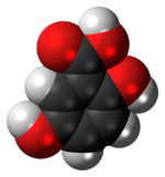 Space-filling model of the gentisic acid molecule