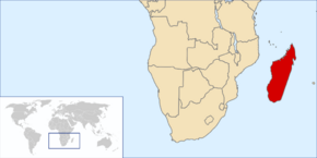 Location of Madagascar in Africa
