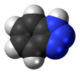 Space-filling model of the benzotriazole molecule