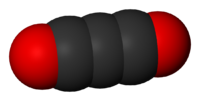 Spacefill model of carbon suboxide