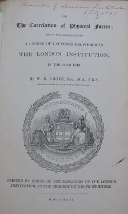 1846 copy of "On the Correlation of Physical Forces"