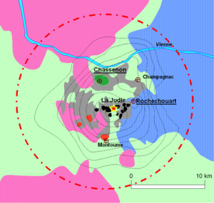 Rochechouart crater map.png