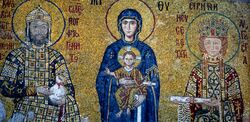 Santa Sofia - Mosaic de Joan II Comnè i la seva esposa, Irene.JPG