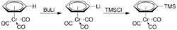 (Benzene)chromiumtricarbonyl lithiation TMS.png