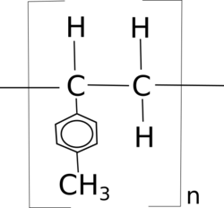 Chemical formula for polyvinyl tolulene.png