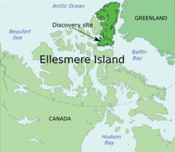 Ellesmere Island - Tiktaalik discovery site.png