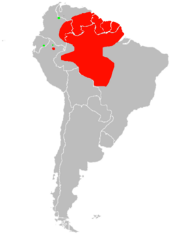 Pompadour Cotinga Range Map.png