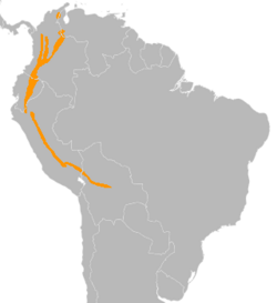 Buthraupis montana distribution map.png