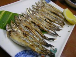 Grilled kibinago by jetalone in Yakushima.jpg