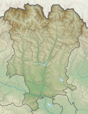 Map showing the location of Abano Mineral Lake Natural Monument