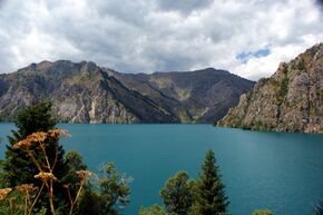 Aerial view of Lake Sary-Chelek