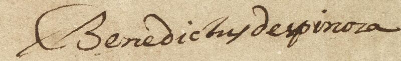 File:Benedictus de Spinoza - Letter in Latin to Johannes Georgius Graevius (Epistolae 49), 14 December 1664 - Signature.jpg