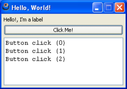 NAppGui Hello World Sample on Windows XP.