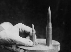 NLS Haig - Bullets from a German anti-tank rifle and a British rifle, France, during World War I.jpg