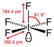 Stereo structural formula of iodine pentafluoride