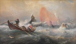 Oswald Brierly - Whalers off Twofold Bay, New South Wales, 1867.jpg