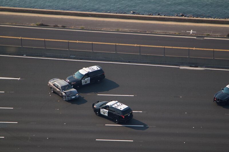 File:California Highway Patrol ending pursuit with PIT on I-80.jpg