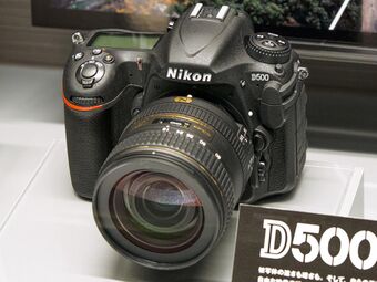 Nikon D500 front-left 2016 Nikon Museum.jpg