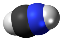 Protonated hydrogen cyanide cation 3D spacefill.png