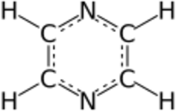 Pyrazine 2D aromatic full.svg