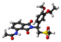 Apremilast molecule ball.png