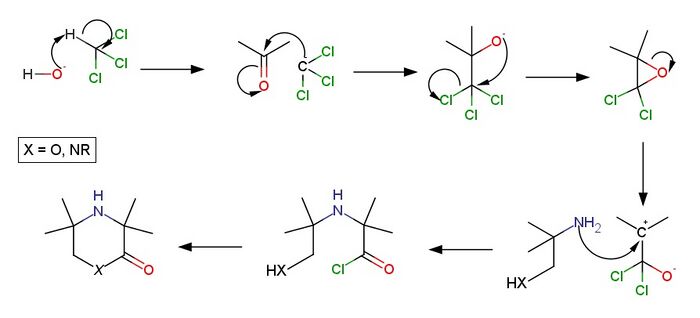 General reaction mechanism for Bargellini reaction