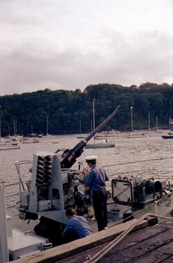 HMS Isis Bofors gun, Tobermory, 1978.jpg