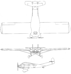 Uppercu-Burnelli UB-20 3-view Aero Digest September,1930.png