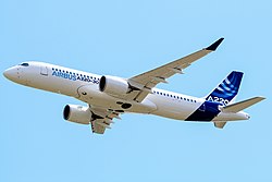The A220-300 is the largest variant with a 3.7 m (12 ft) longer fuselage than A220-100.