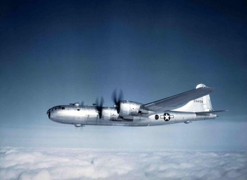 File:B-29 Bomber on a long range mission in late 1945.jpg