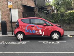 Bolloré Bluecar Bluecity car share in Hammersmith, London in 2017