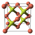 Unit cell, ball and stick model of copper(I) fluoride