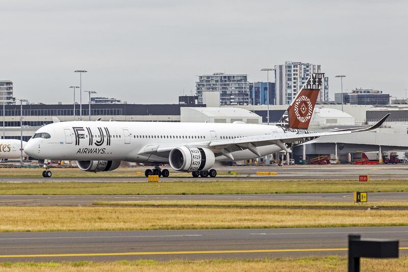 File:Fiji Airways (DQ-FAI) Airbus A350-941 at Sydney Airport (2).jpg
