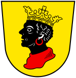 Moor's head of Freising, from the coat of arms of the Prince-Bishopric of Freising.