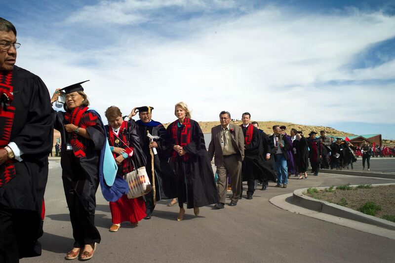 File:Jill Biden walks with the procession of graduates of the Navajo Technical College Class of 2013.jpg