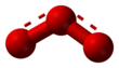 Ball and stick model of ozone