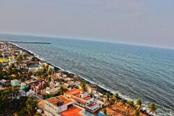 Pondicherry-Rock beach aerial view.jpg