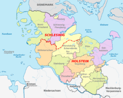Schleswig-Holstein, administrative divisions - de - colored (+historical division).svg