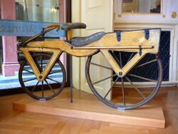 Draisine or Laufmaschine, around 1820. Archetype of the Bicycle. Pic 01.jpg