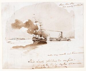 Ebenezer Landells - Ship Lord Ashbourne on fire - Landells-The-Lord-Ashburton.jpg