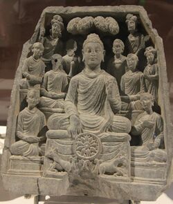 Gautama Buddha first sermon in Sarnath.jpg