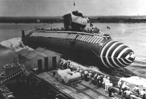 The launch of USS Blueback