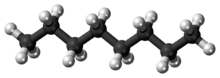 Ball-and-stick model of octane