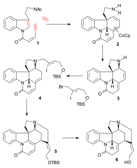 Strychnine total synthesis Vollhardt 2000