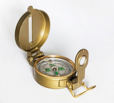 compass with a slit at cover and looking hole