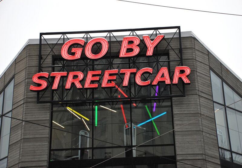 File:Go by Streetcar sign - Portland Oregon.jpg