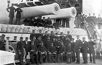 Italian battleship Italia officers and guns.jpg